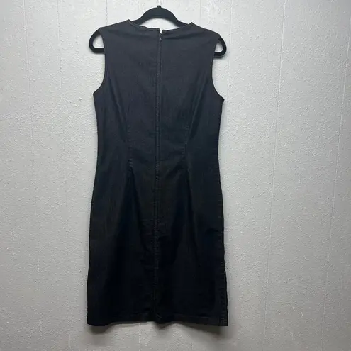 Vintage Expressions Dress Womens 10 Denim Stretch Y2K Career Business Workwear Black