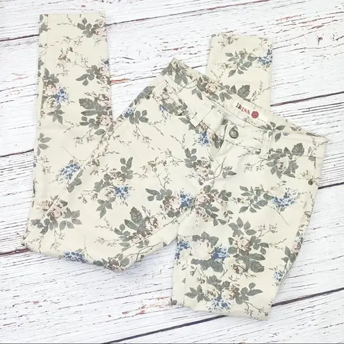 Hot Kiss Floral Print Skinny Jeans Cream Multi 3 Juniors