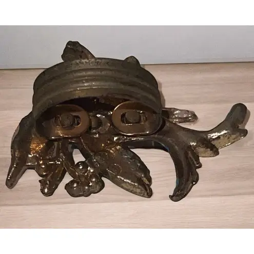 Vintage 50's BIRD RING Size 5 Enamel & Rhinestones Blue Pink