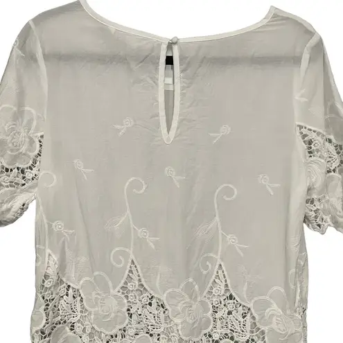 Allison Collection New York Cotton Embroidered Blouse, Sz M Size M