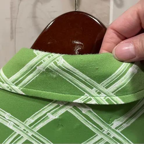 Charter Club Cute Talbots fresh avocado windowpane tie waist gold horse bait button dress