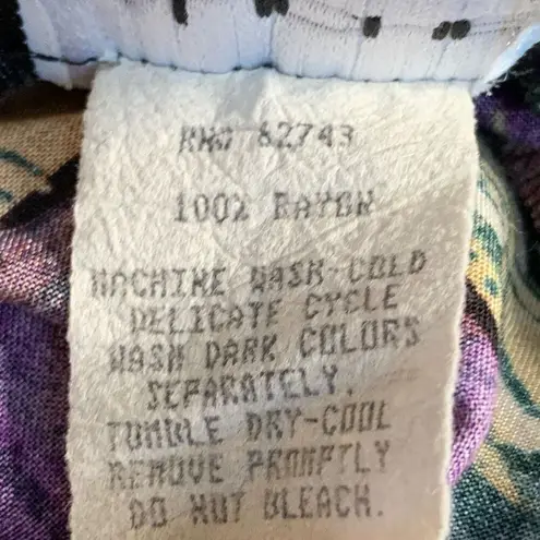 Vintage 90s Caliché Collection Abstract Print High Rise Baggy Mom Shorts Plus 2X Purple