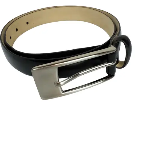 Vintage Ann Taylor Loft Black Leather Minimalist Belt Size Medium