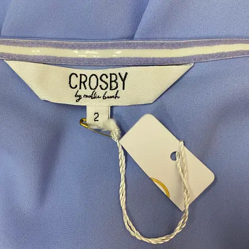 CROSBY by Mollie Burch Blue Halter Ruffle High Low Dress Size 2