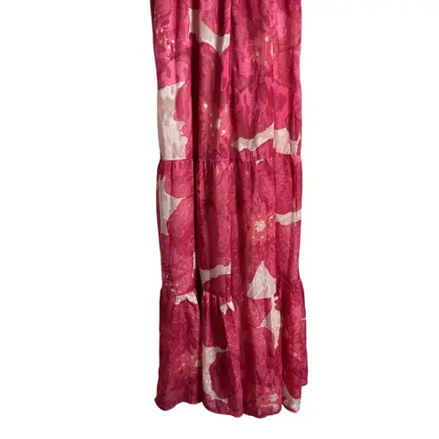 Slate + Willow Pink Floral Sleeveless Wide Leg V-Neck Jumpsuit Size 4