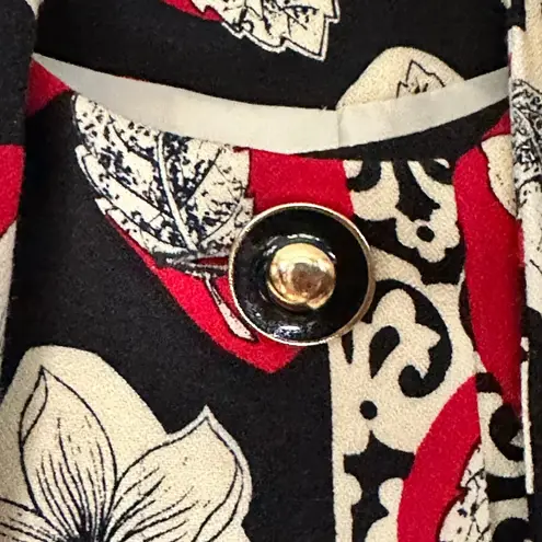 Vintage Don Caster Floral Wool Blend Suit Jacket With Sash White Size 8