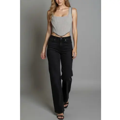 With Jean WITH JÉAN June Corset Top, Grey, Small