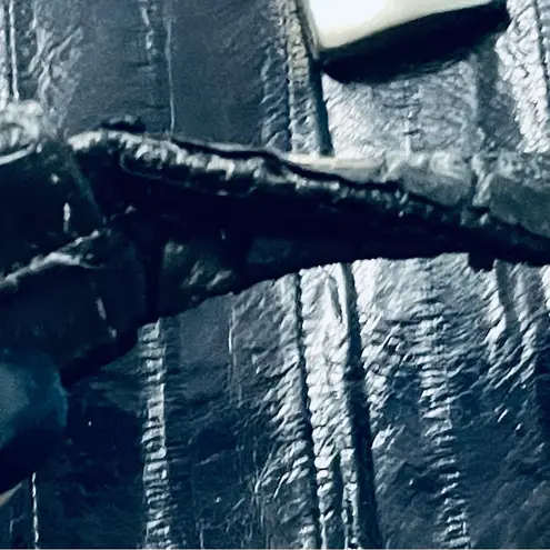 Vintage Navy Blue Eel Skin Leather Purse Shoulder Bag Cross Body 13 X 9 Stunning