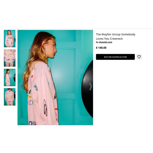 The Mayfair Group Somebody Loves You Crewneck One Size Casual Loungewear Pink