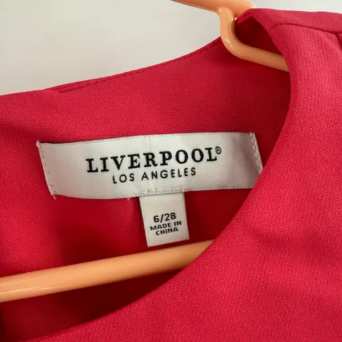 Liverpool Los Angeles Dress Size 6/28 NWT Tulip Sleeve Sheath Pink Punch Office