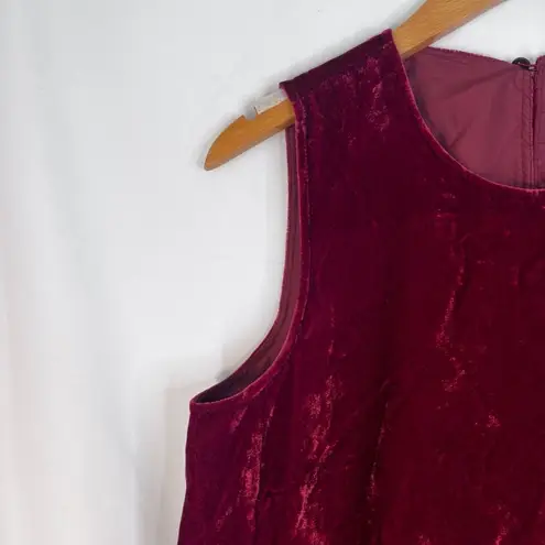 J Crew Red Velvet Sleeveless Scoop Neck Peplum Dressy Cocktail Holiday Top Sz 6