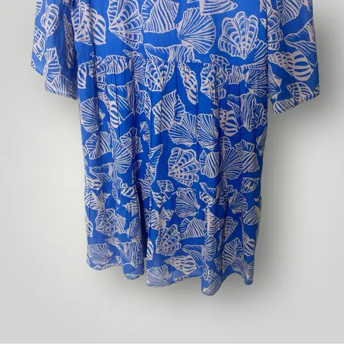 Sunshine Tienda Blue Shell Print Cotton Dress V