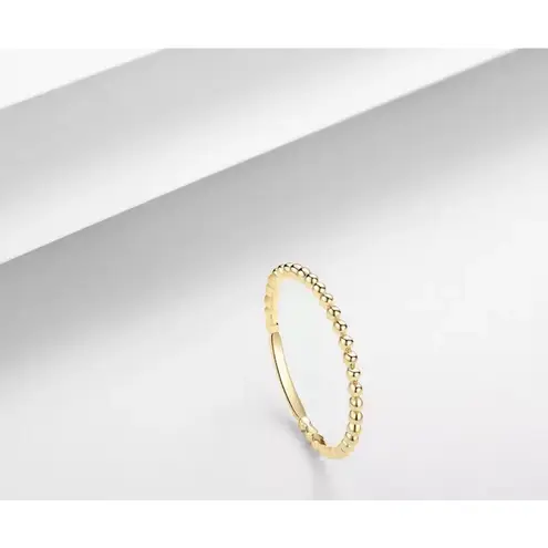 Boutique Dainty 14k Gold Plated S925 Stacking Bead‎ Ball Ring Size 5.5