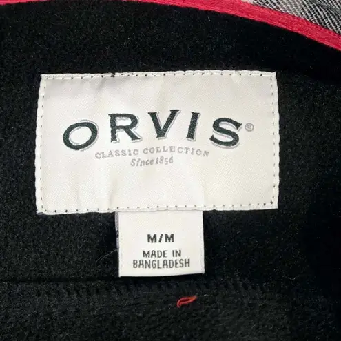 Orvis  Black and White Plaid Button Down Shirt Lined Jacket size Medium thumbnail 2