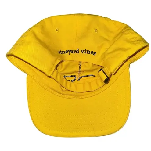 Vineyard Vines  Adjustable Cap Hat Summer Yellow With Pink Plaid Whale Logo EUC