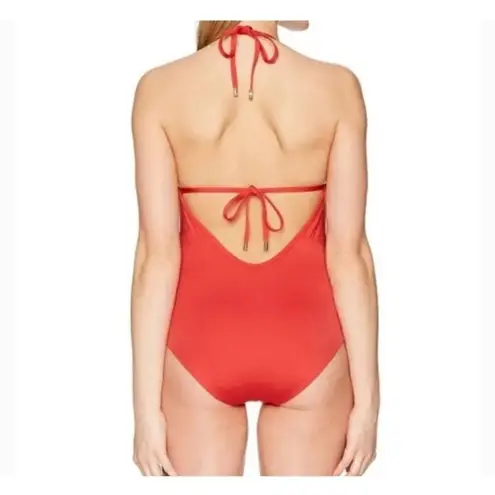 Laundry by Shelli Segal  One Piece Lace Trim Red ( spice) Swimsuit Size M