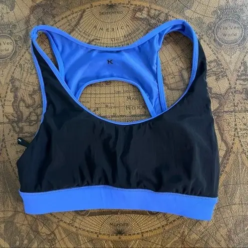 Koral NWOT Womens Amparo Blue Evolve Blackout Sports Bra sz S Racerback Key Hole