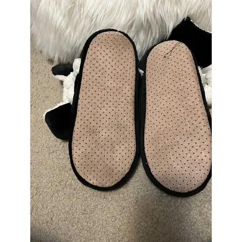 Unbranded black white boot socks mid calf side bowknot pom poms booties Size 9.5