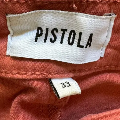 Pistola Patch Pocket Button Fly Utility Pants Cropped Red Rock Terracotta NWT 33