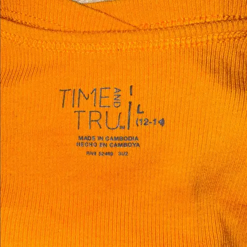 Time and Tru Ribbed Tank Top Orange Size M