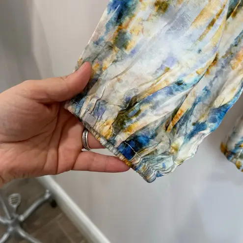 Soft Surroundings Embellished Peasant Top M Boho Floral Tunic Sparkle Beaded