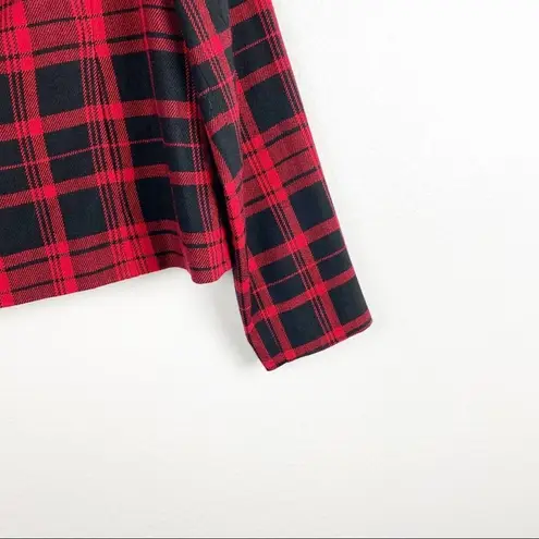 Briggs New York Black And Red Plaid Wool Blend Buttoned Blazer Jacket, Size 12