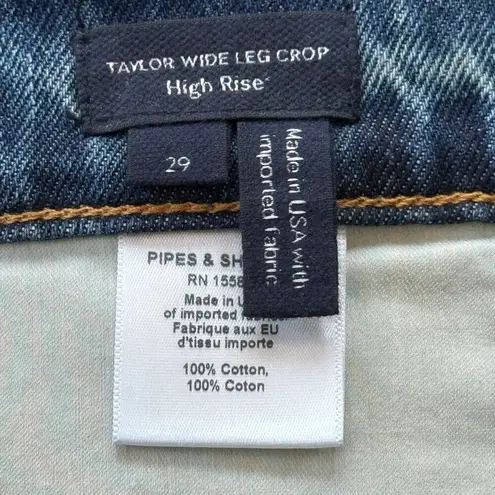 Veronica Beard Taylor Wide Leg Crop High Rise Jeans Bandit Medium Wash Size 29