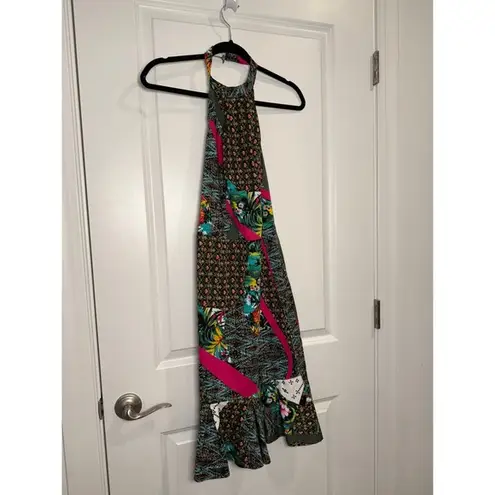 Ostra Brasil Patchwork Halter Maxi Dress – Runs Small (Label M/Fits S) Green