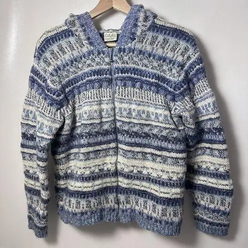 Cabela's Cardigan Womens Wool Blue Blend Zip Up Sweater Hooded Gorpcore Cabin 2X