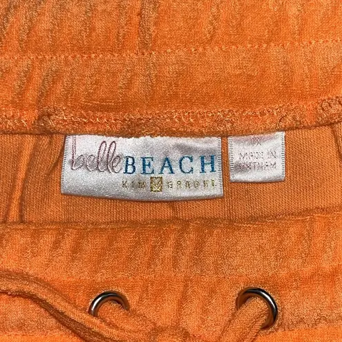 Belle Beach by Kim Gravel Size 1X Orange Drawstring Poolside Terry Cloth Skirt