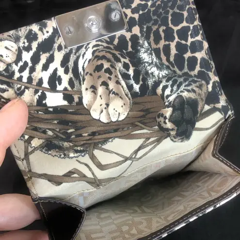 Salvatore Ferragamo Tiger Leopard Jungle Motif Compact Wallet RARE