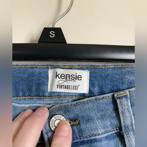 Kensie  Vintage Luxe Light Wash High Rise Skinny Raw Edge Hem Denim Jeans #S