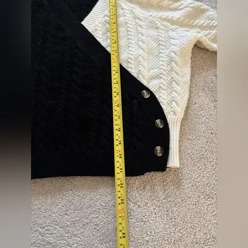 Cloud Ten Two-Tone Wrap Cable Knit Sweater