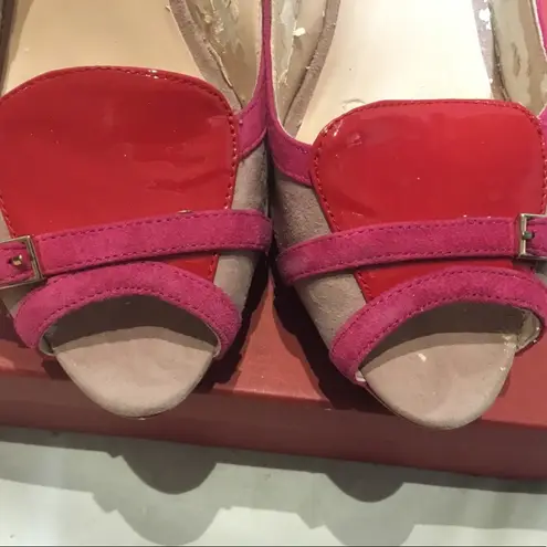 Sasha London Joyce Red Combo Shoes Pink Size 8.5