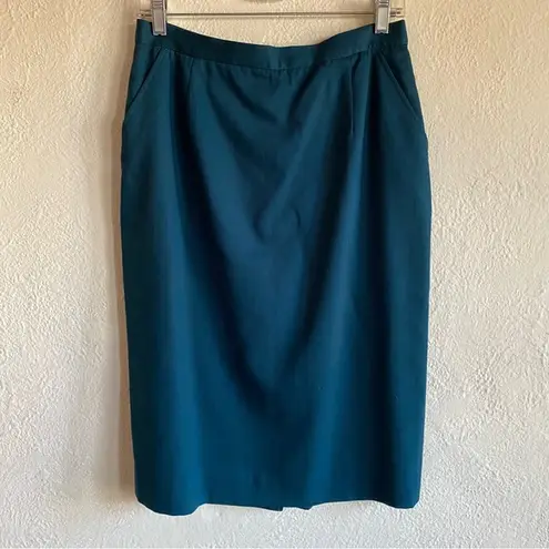 Pendleton Vintage Turquoise Pencil Skirt EVC - with pockets! Size 10