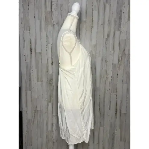 Anthropologie  Women's Medium White Slip Dress Sleeveless‎ Adjustable Straps