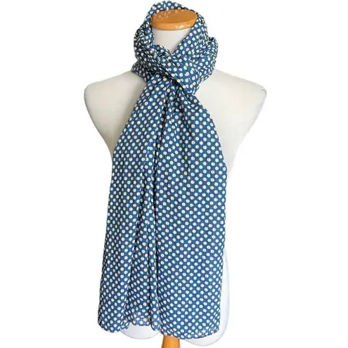 Womens Boutique Chic Polka Dot Head Neck Scarf Scarves Pashmina Wrap Blue
