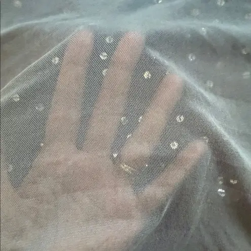 NWT Sweet Pea By Staci Frati Gray Sequin Short Sleeve Top Mesh Medium