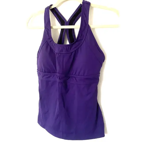 Athleta  Purple Athletic Tankini Top Raceback Sports Bra Activewear z M