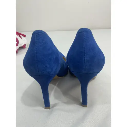 Ivanka Trump Womans 9.5 M Blue Suede Slip On Heel Pumps