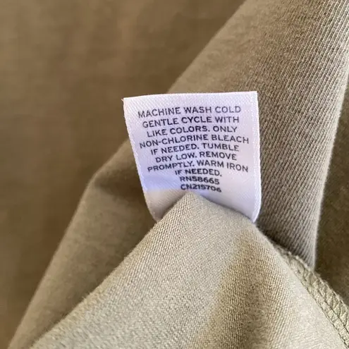 Caslon π« 3/4 Sleeve Stretch Cotton V-Neck, Long Tee, Olive Green, Plus-Size 2X