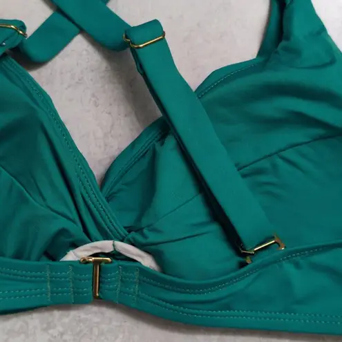 La Blanca Emerald Green Island Goddess Underwire Twist Front Bra Top Size 10 New