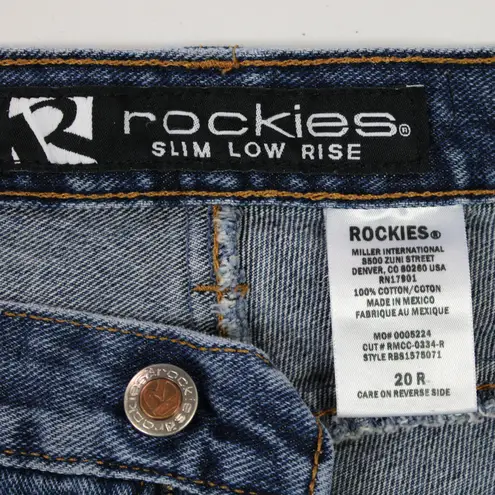 Rockies Womens 20R Jeans Slim Low Rise Jeans Straight Leg Western Rodeo Flaw Blue Size undefined