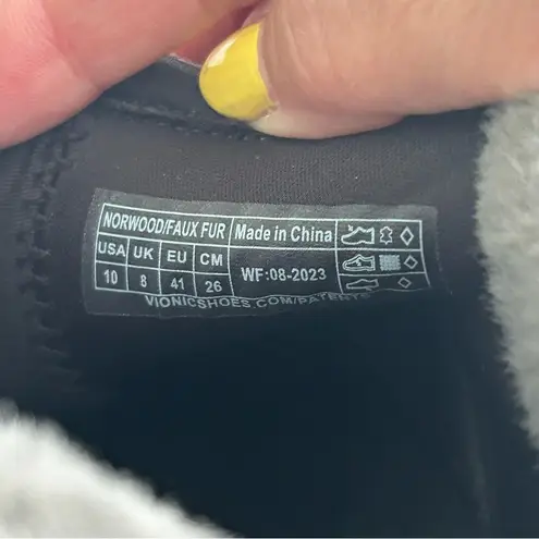 Vionic Norwood Leather Suede Women's Gray Winter Boots Size 10