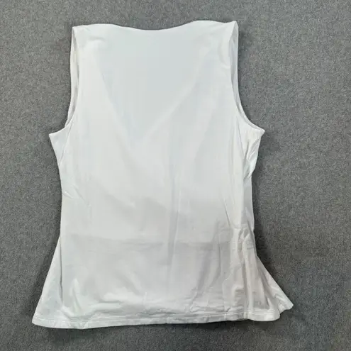 Soft Surroundings Faux Wrap Ruched Tank Top Women's X-Large White V-Neck