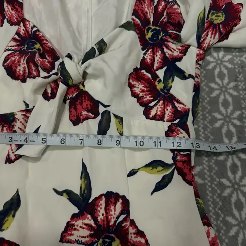 Rebecca De Ravenel 100% Silk Mini Dress White/Pink Floral Size 2 White