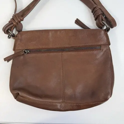 Crossbody Bag Brown Woven Leather Boho Slouchy Removable Adjustable Strap