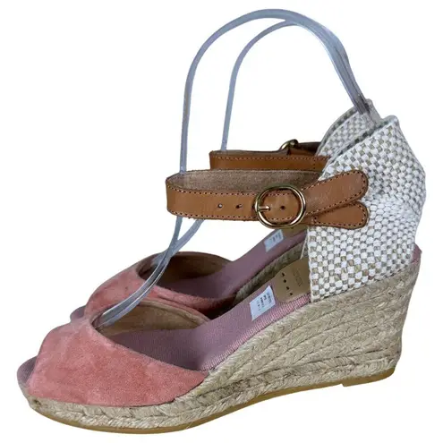 Kanna Made in Spain Pink Leather Espadrille Wedge Heel EU 36 US 6 NEW with Tags