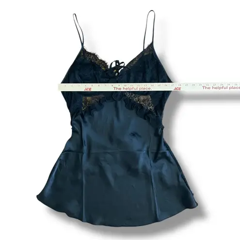 Jezebel Black Lace Satin Chemise Babydoll Top Shirley 999851 Size Large