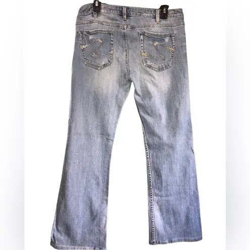 Silver Jeans SILVER Flare Wide Leg Alex Jeans with Distressed Look size 31